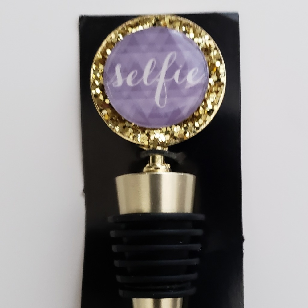 GLITTER SELFIE WINE STOPPER